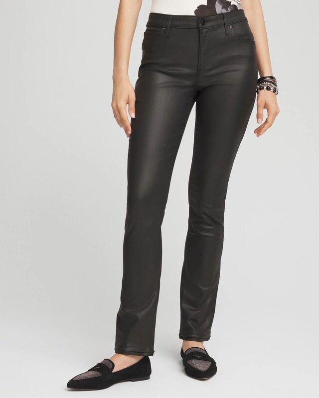 Girlfriend Coated Slim Leg Jeans